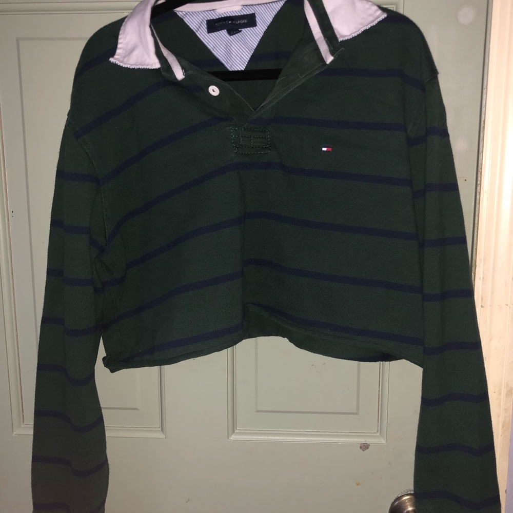 Tommy Hilfiger green and blue crop top
